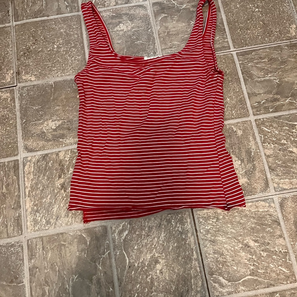 Red Striped Women's Tank Top